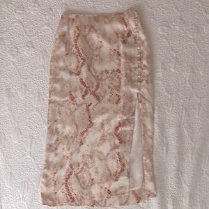 Revolve Fairfax Midi Skirt, soft beige, size 4.